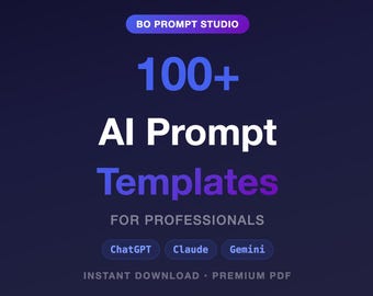 Guía de productividad profesional: 100 indicaciones listas para usar para ChatGPT - Claude Gemini / PDF