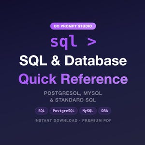 SQL Quick Reference Guide | PostgreSQL, MySQL, DBA (44-Page PDF)