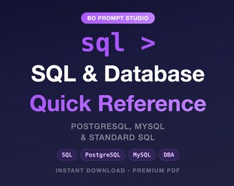 Guida di riferimento rapido SQL / PostgreSQL, MySQL, DBA (PDF di 44 pagine)