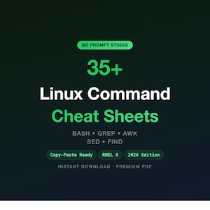 Linux Command Line Cheat Sheet | Bash AWK Grep Find | Sysadmin Reference 2026  (PDF Download)