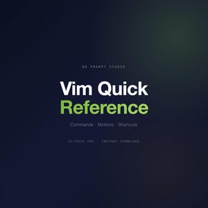 Vim Quick Reference Guide | Commands, Motions & Shortcuts | Instant Download
