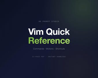 Vim Quick Reference Guide | Commands, Motions & Shortcuts | Instant Download
