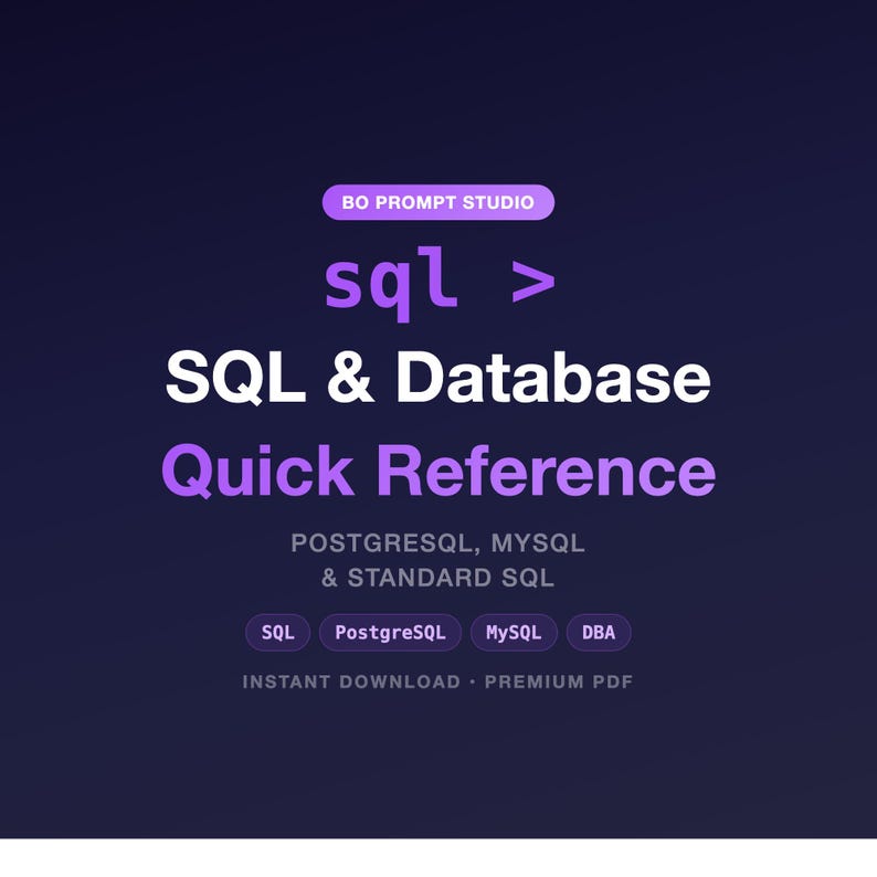 Guida di riferimento rapido SQL / PostgreSQL, MySQL, DBA (PDF di 44 pagine) immagine 1