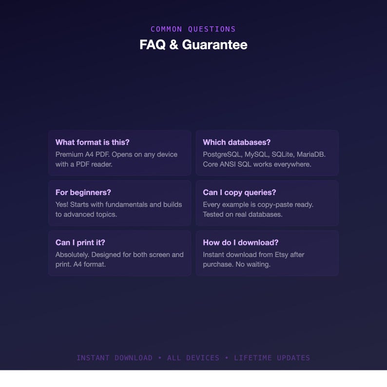 Guida di riferimento rapido SQL / PostgreSQL, MySQL, DBA (PDF di 44 pagine) immagine 8