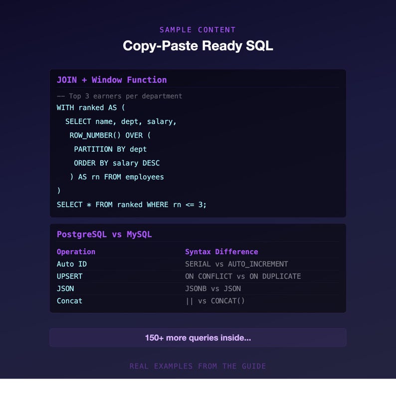 Guida di riferimento rapido SQL / PostgreSQL, MySQL, DBA (PDF di 44 pagine) immagine 3