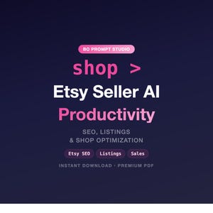 Etsy Seller AI Productivity Guide | 78-Page PDF | 80+ Templates | SEO Listing Optimization | Instant Download