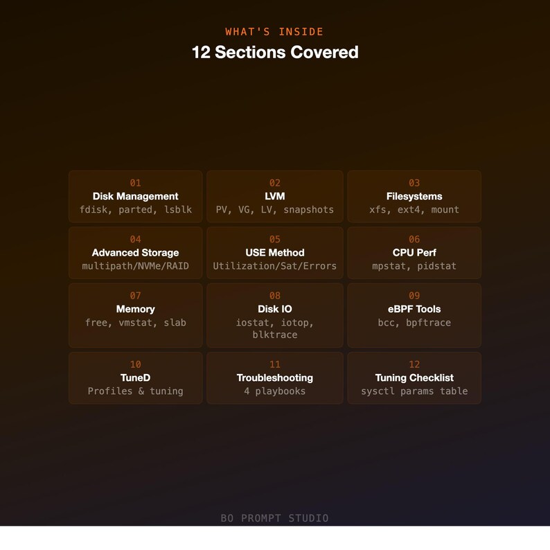 Speicher & Leistung auf Ihrem PC Spickzettel | LVM iota TuneD eBPF | RHEL 9 Sysbenutzer Referenz-PDF Bild 2