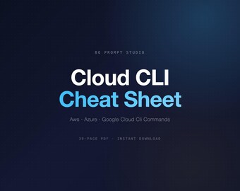 AWS Azure Google Cloud CLI-spiekbriefje | Opdrachten, vlaggen, voorbeelden | Direct downloaden