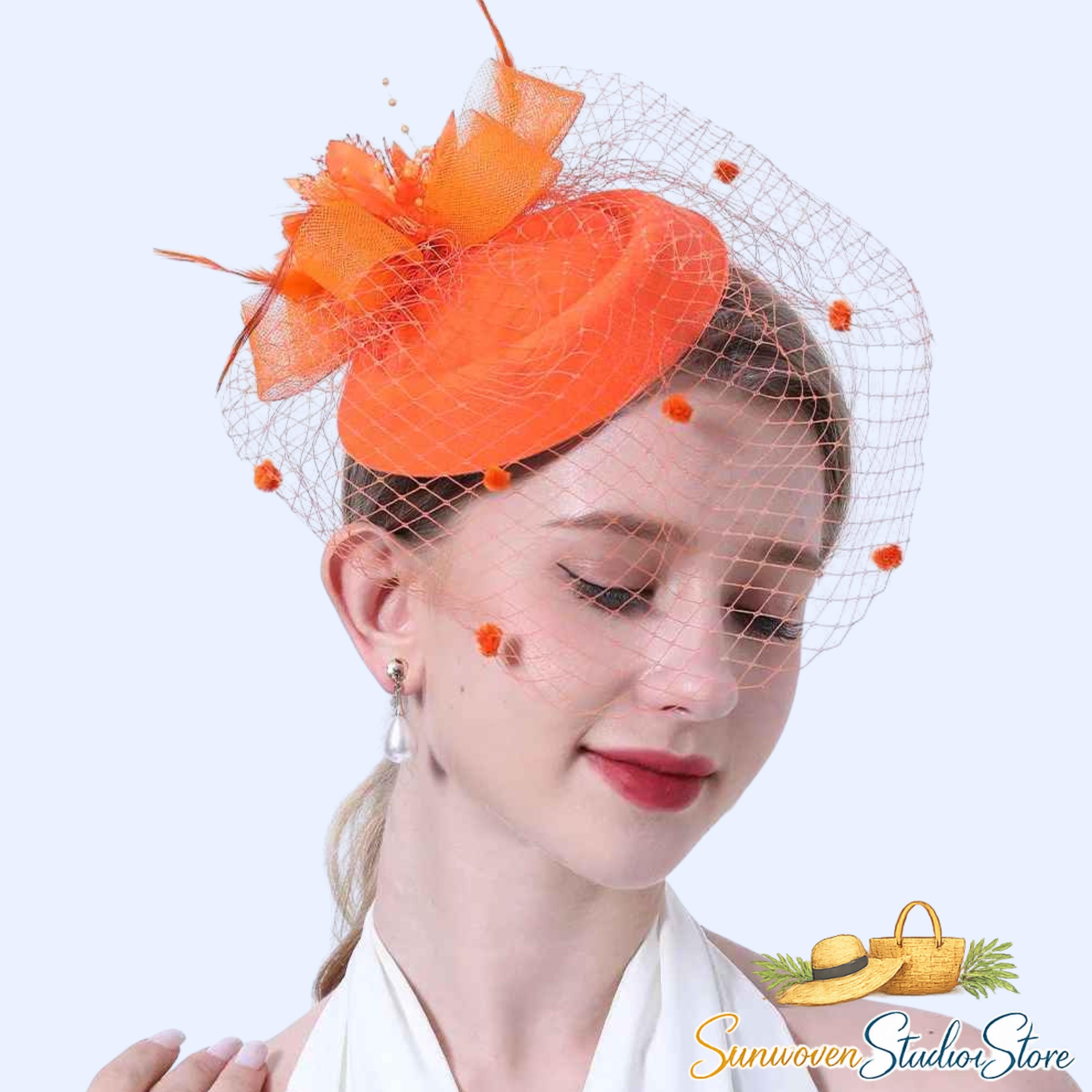 Orange Pillbox Hat - Etsy