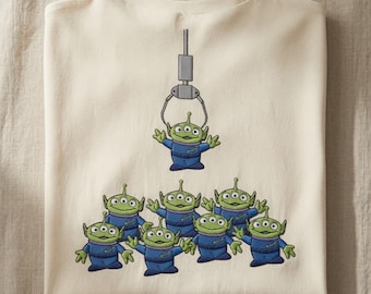 Embroidered Pizza Planet Toy Story Design, Funny Disney Pizza T-shirt, Pizza Planet Tee, Toy Story Family Shirts, Disney Aliens T-Shirt