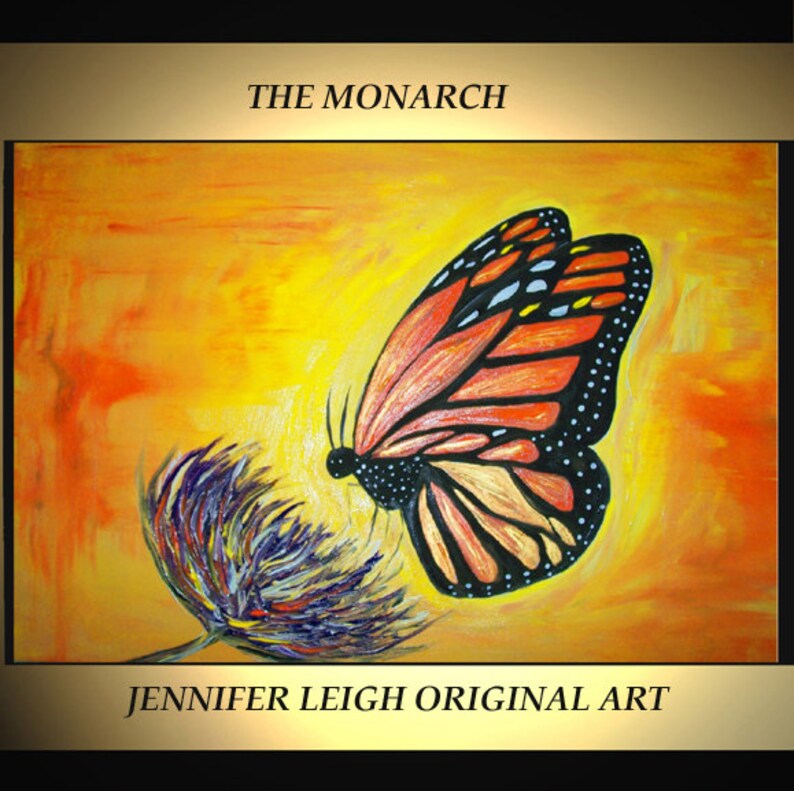 Original Large Abstract Painting Modern Contemporary Canvas Art Orange Gold Yellow THE MONARCH 36x24 Palette Knife Texture Oil J.LEIGH image 1