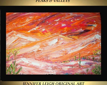 Original Large Abstract Painting Modern Acrylic Painting Oil Painting Canvas Art Gold Orange White Desert 36x24 Textured Wall Art  J.LEIGH