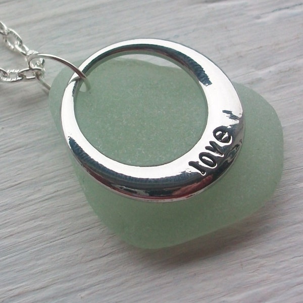 SALE 25% Off - Scottish Sea Glass Necklace ........ LOVE is all AROUND