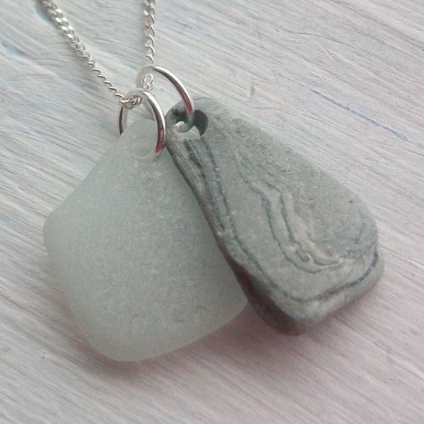 Scottish Sea Glass and Beach Stone Necklace - Beach Stone from Loch Lomond .......... LOCH LOMOND