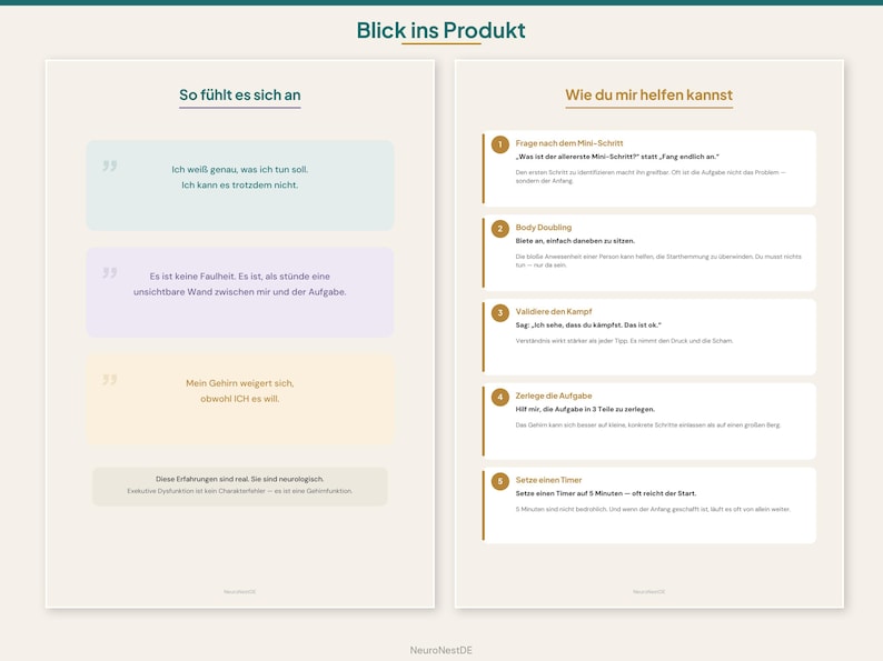 Explication des dysfonctionnements exécutifs | Cartes de communication sur le TDAH | Infographie sur la neurodivergence, les familles et les écoles (allemand) image 3