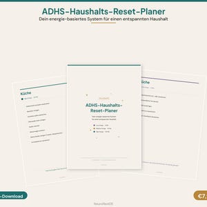 ADHD Household Reset Planner PDF | Energy-Based Cleaning System | Neurodivergent Household | AuDHD Checklist (German)