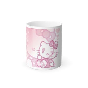 Pink Hello Kitty heart pattern Mug | Color Morphing 11oz