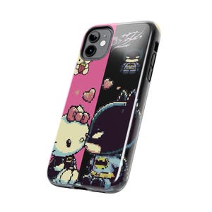 Funda para teléfono Hello Kitty x Batman Pixel Art / Funda resistente para teléfono imagen 3
