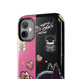 Funda para teléfono Hello Kitty x Batman Pixel Art / Funda resistente para teléfono imagen 4