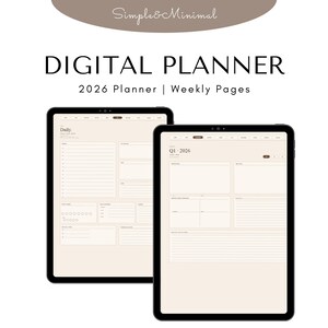 2026 Digital Planner | Hyperlinked PDF Planner for GoodNotes | Feminine Wellness & Productivity Planner
