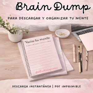 Brain Dump Imprimible | Descarga Mental | Organizador de Ideas | Planner A4 A5 Digital | Samsung Notes