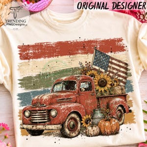 90s Striped Vintage USA Flag Fall PNG, Cozy Autumn Pumpkin Sublimation, Distressed Fall Png, Trendy Fall Shirt Design Farm Fresh Pumpkin Png Bild 4