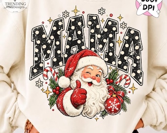 Santa mama checkered png, Christmas mother gift Sublimation Digital Download, Vintage mom png, funny xmas design gift, Funny Mom Christmas