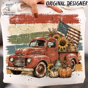 90s Striped Vintage USA Flag Fall PNG, Cozy Autumn Pumpkin Sublimation, Distressed Fall Png, Trendy Fall Shirt Design Farm Fresh Pumpkin Png Bild 5
