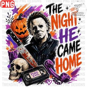 Michael Myers Horror PNG, Diseño de La noche que regresó a casa, Película de terror PNG, idea de camiseta de terror PNG, Personajes de terror PNG, (Descarga digital) imagen 5