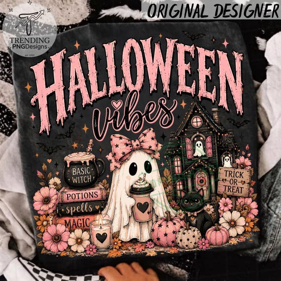 Ghost and Pumpkin PNG, Halloween Png, halloween PNG, Halloween town shirt design, Halloween Stamp PNG, Spooky Ghost Pumpkin Shirt Graphic