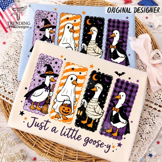 Halloween Goose PNG, Just a Spooky Goose-Y png, Preppy Ghost Goose Design, Silly Goose, Spooky Season Sublimation, Halloween Ghost Goose png