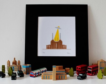 Battersea Power Station London Gocco Print