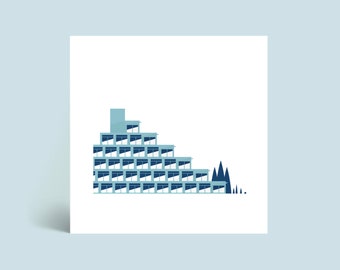 Micro Norwich UEA Ziggurat Greetings Card