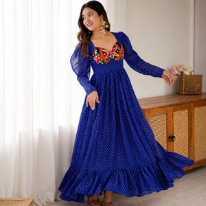 georgette maxi dress with sleeves self-portrait - Pink Georgette Feather Cuff Maxi Dress