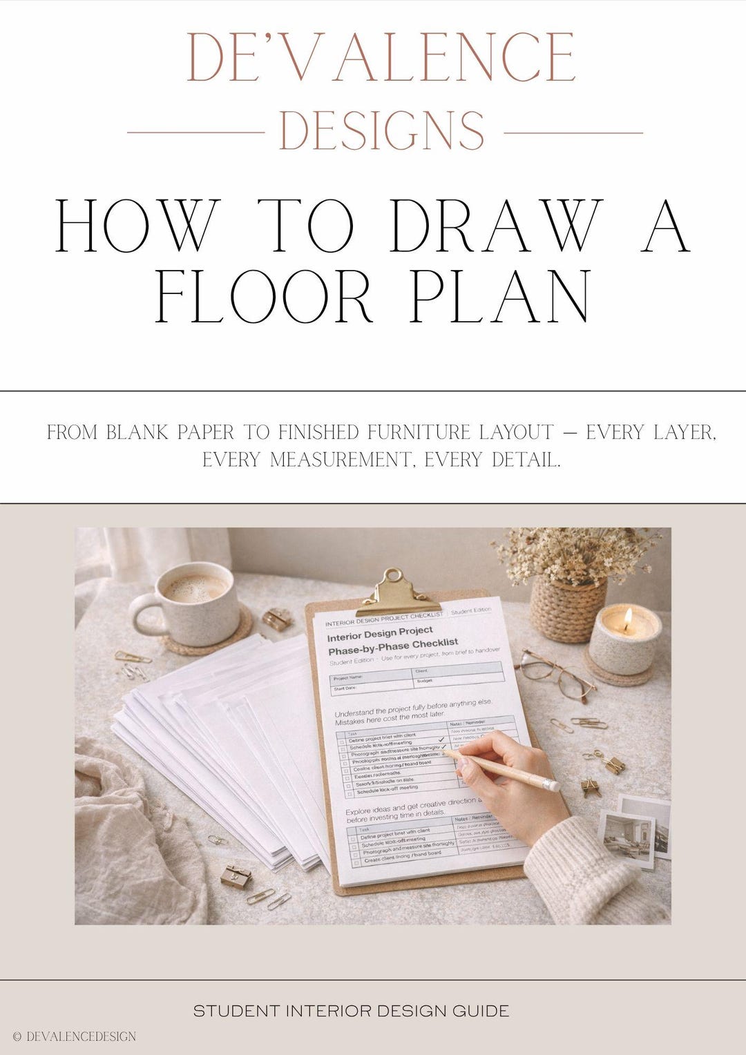 How to Draw Floor Plan | Interior Design Student Guide (PDF) - Etsy