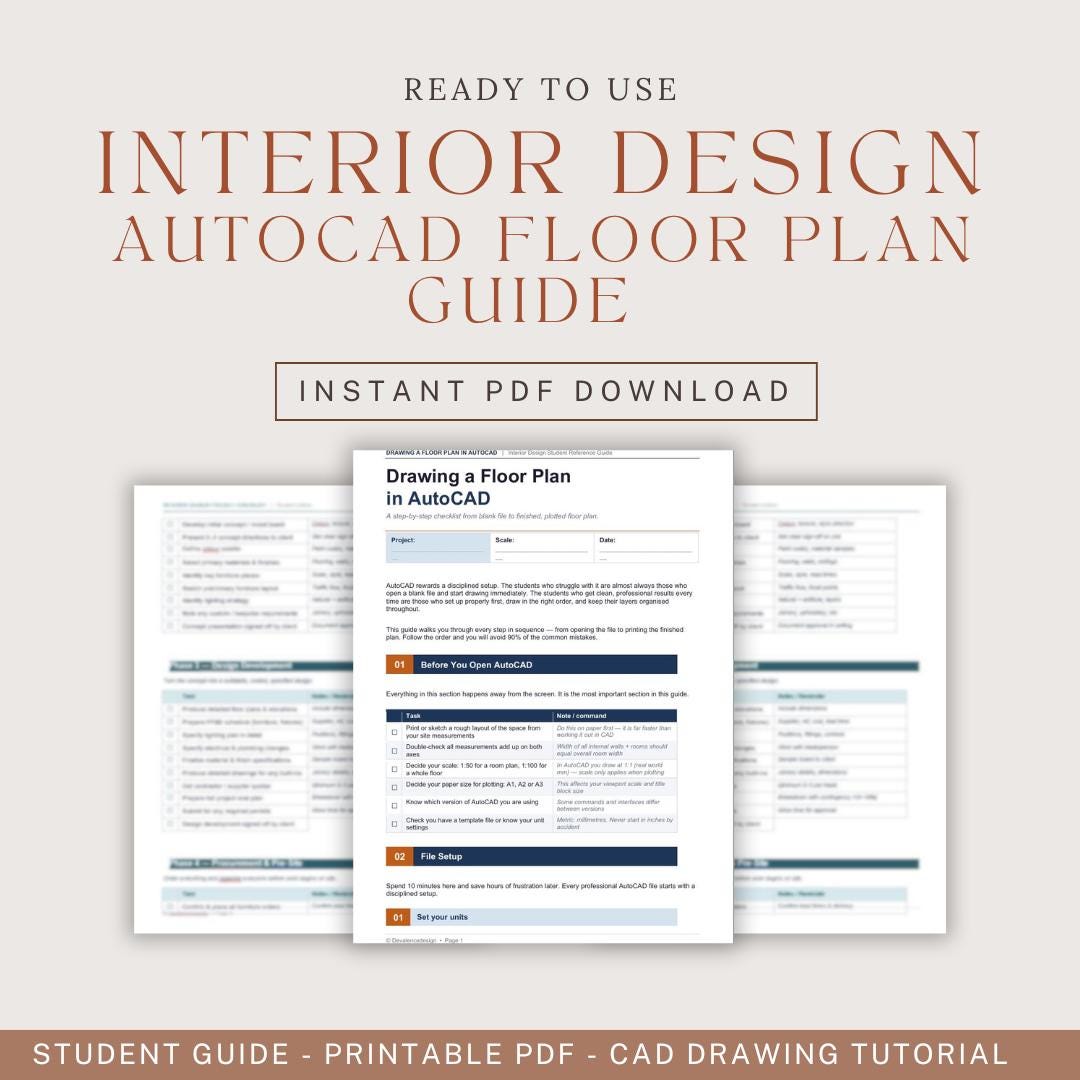 Autocad Floor Plan Guide | Interior Design Student | Printable PDF ...