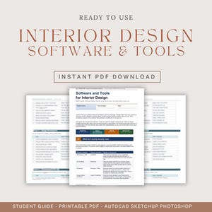 Software and Tools for Interior Design | Student Guide | AutoCAD SketchUp Photoshop | PDF