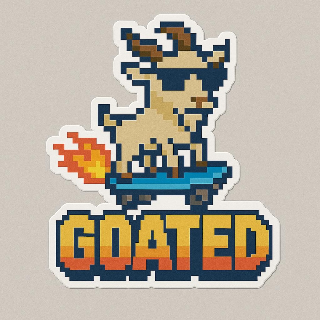 8 Bit GOATED Goat Sticker - Etsy