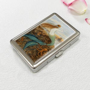 mermaid cigarette case 50s Pinup Pin up Wallet Business Card Holder Retro Rockabilly Durable Plastic Cigarette Case, Beautiful