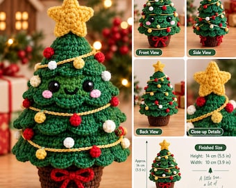 Haakpatroon voor een kerstboom, Amigurumi kerstboom (PDF), Leuke kerstdecoratie, Gehaakte kerstboom, Kerstcadeau, Digitaal patroon voor beginners