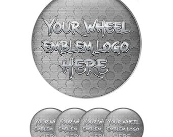 Custom Wheel Center Cap Stickers Set of 4 – 3D Domed Resin Logo Decals for Car Rims, Waterproof Hubcap Emblem, Personalized Wheel Caps