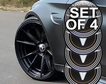 3D Domed Wheel Center Cap Stickers Set of 4 – Epoxy Logo Decals for Car Rims – Hubcap Emblem Replacement