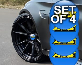 3D Domed Wheel Center Cap Stickers Set of 4 – Epoxy Logo Decals for Car Rims – Hubcap Emblem Replacement
