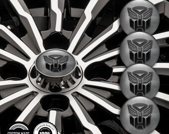 Custom Wheel Center Cap Stickers 4pcs | 3D Domed Rim Logo Decals | Waterproof Epoxy Car Emblems