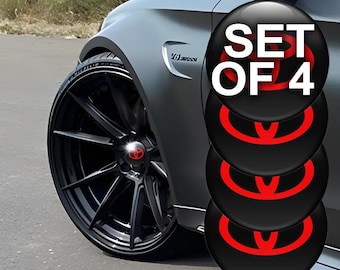 Custom Wheel Center Cap Stickers – 3D Domed Logo Decals Set of 4