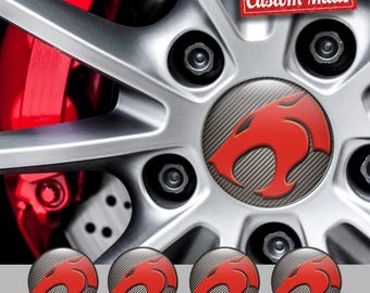 ThunderCats Wheel Center Cap Stickers – 3D Epoxy Decals, Waterproof UV Resistant (Set of 4)