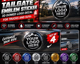 Custom Tailgate Emblem Sticker, 3D Domed Logo Decal for Trucks and SUVs