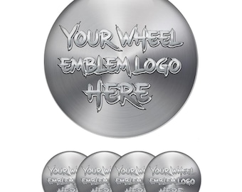 Custom Wheel Center Cap Stickers Set of 4 – 3D Domed Resin Logo Decals for Car Rims, Waterproof Hubcap Emblem, Personalized Caps