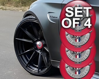 3D Domed Custom Logo Wheel Center Cap Stickers Set of 4 – Epoxy Rim Decals, Car Accessories
