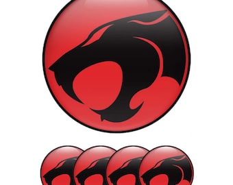 ThunderCats Wheel Center Cap Stickers Set of 4 – Custom Logo Rim Decals, Car Accessories, Universal Hubcap Sticker